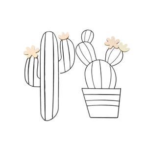 Hobby Lobby Black and Light Pink Cactus Wall Decor